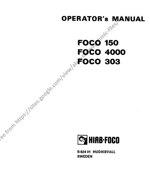 FOCO 150 / 4000 / 303 crane manual in English