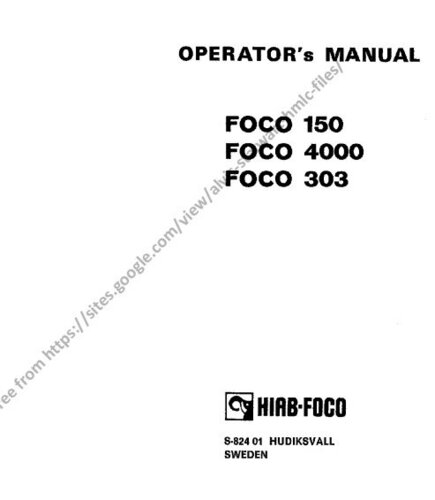 Mer information om "FOCO 150 / 4000 / 303 crane manual in English"