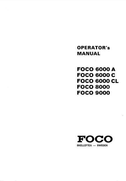 FOCO 6000 - 8000 - 9000 Operators manual